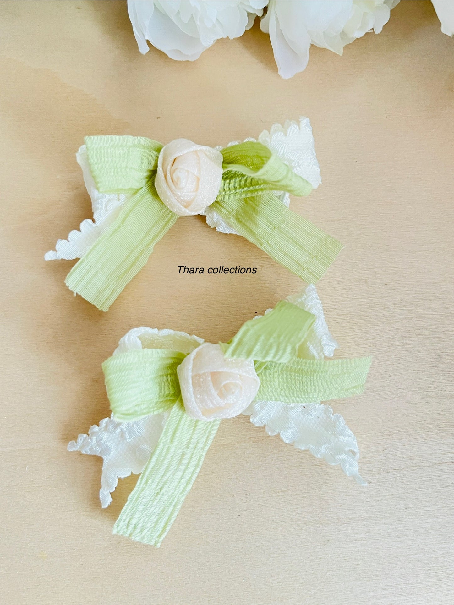 Rose bud Bow Alligator Pin - Pack of 2