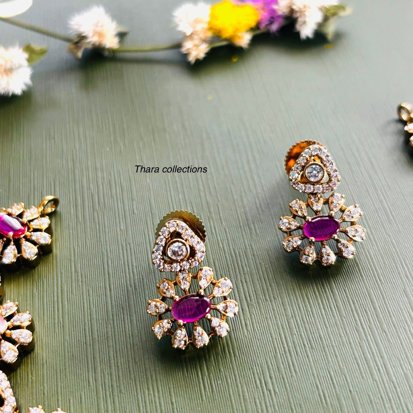 Navaratna kundan polki Necklace Set with Multi-Stone Accents