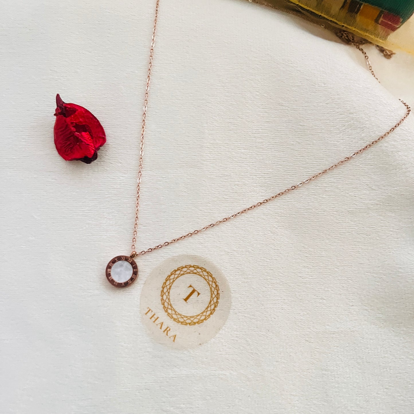 Dual side Pendant RoseGold Chain - Round