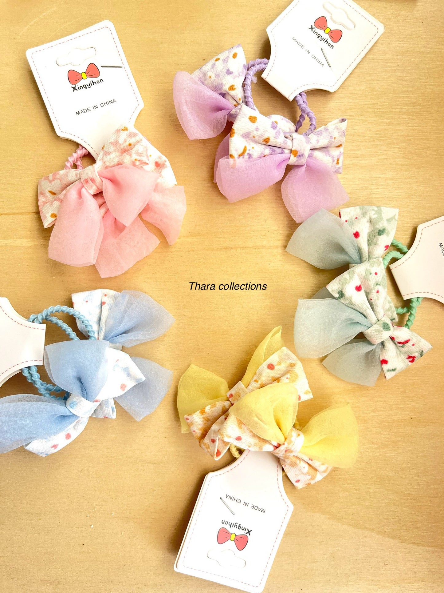 Floral Fantasy Bow Hair Ties – Set of 2