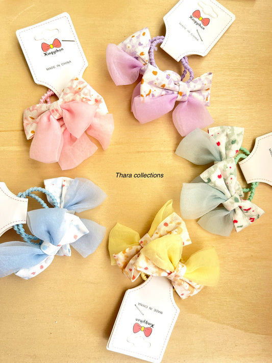 Floral Fantasy Bow Hair Ties – Set of 2