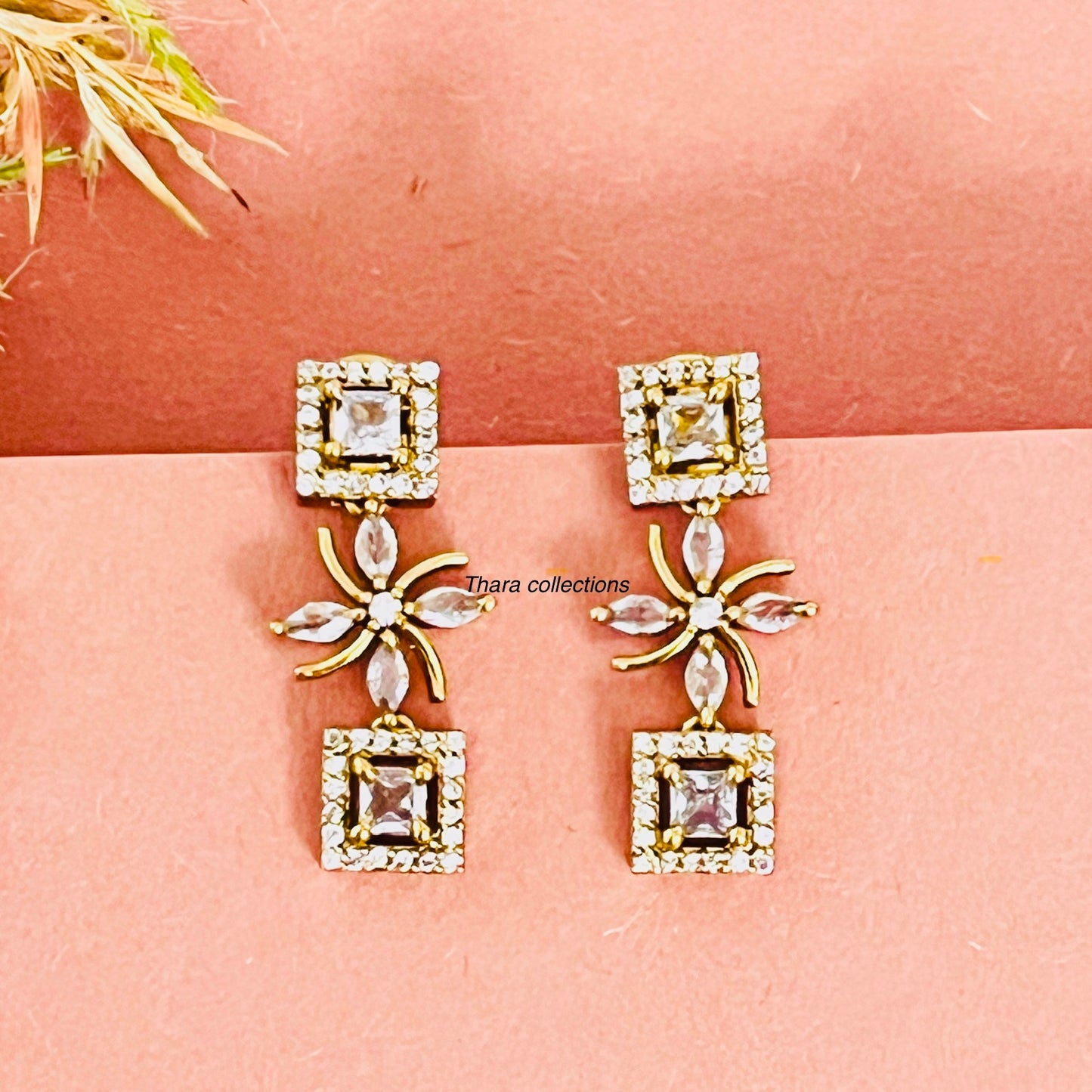 Elegant Square CZ Necklace Set
