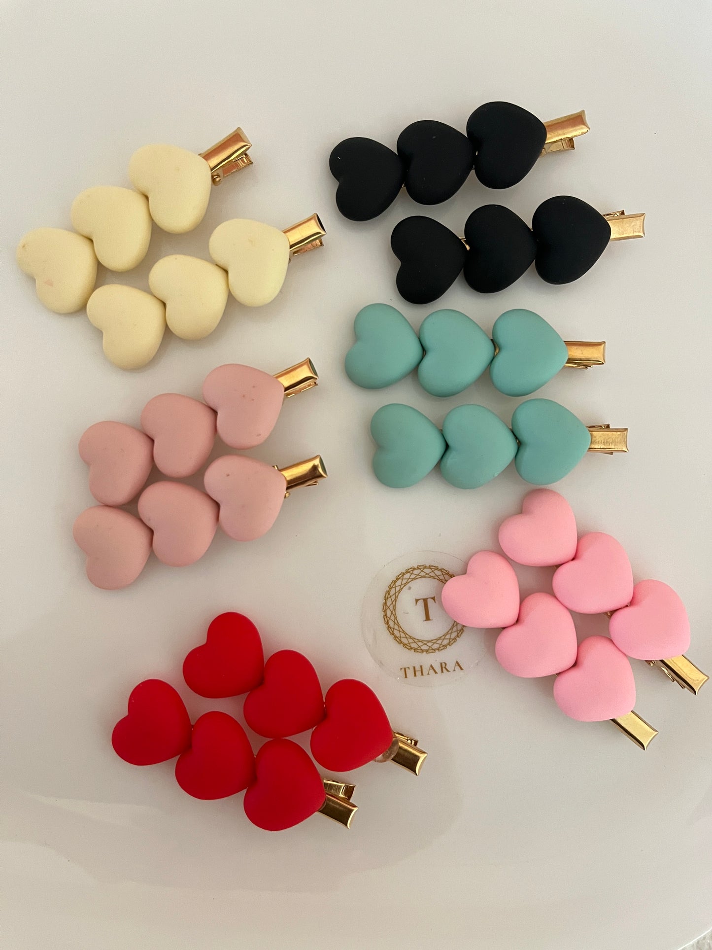 Heart shaded Korean Style Alligator HairClips