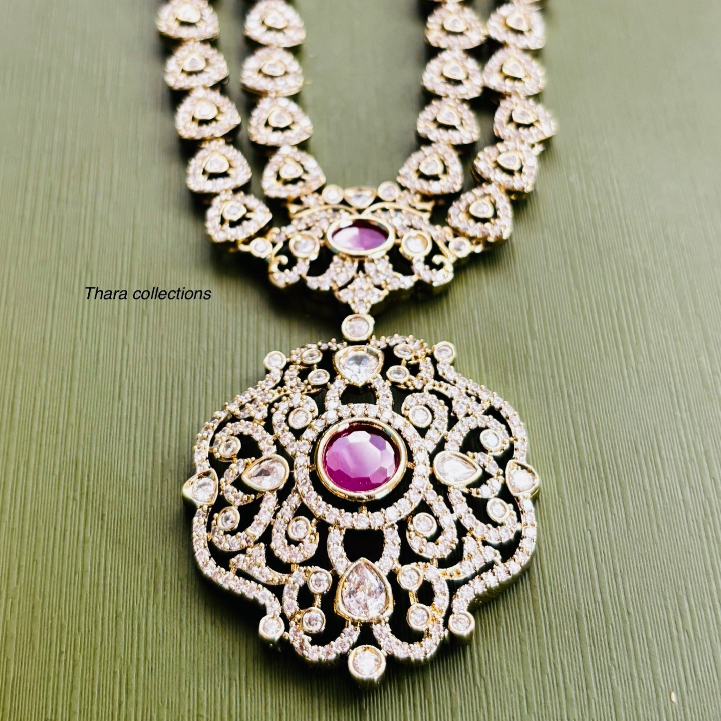 Luxe Sparkle CZ Diamond Bridal Necklace Set