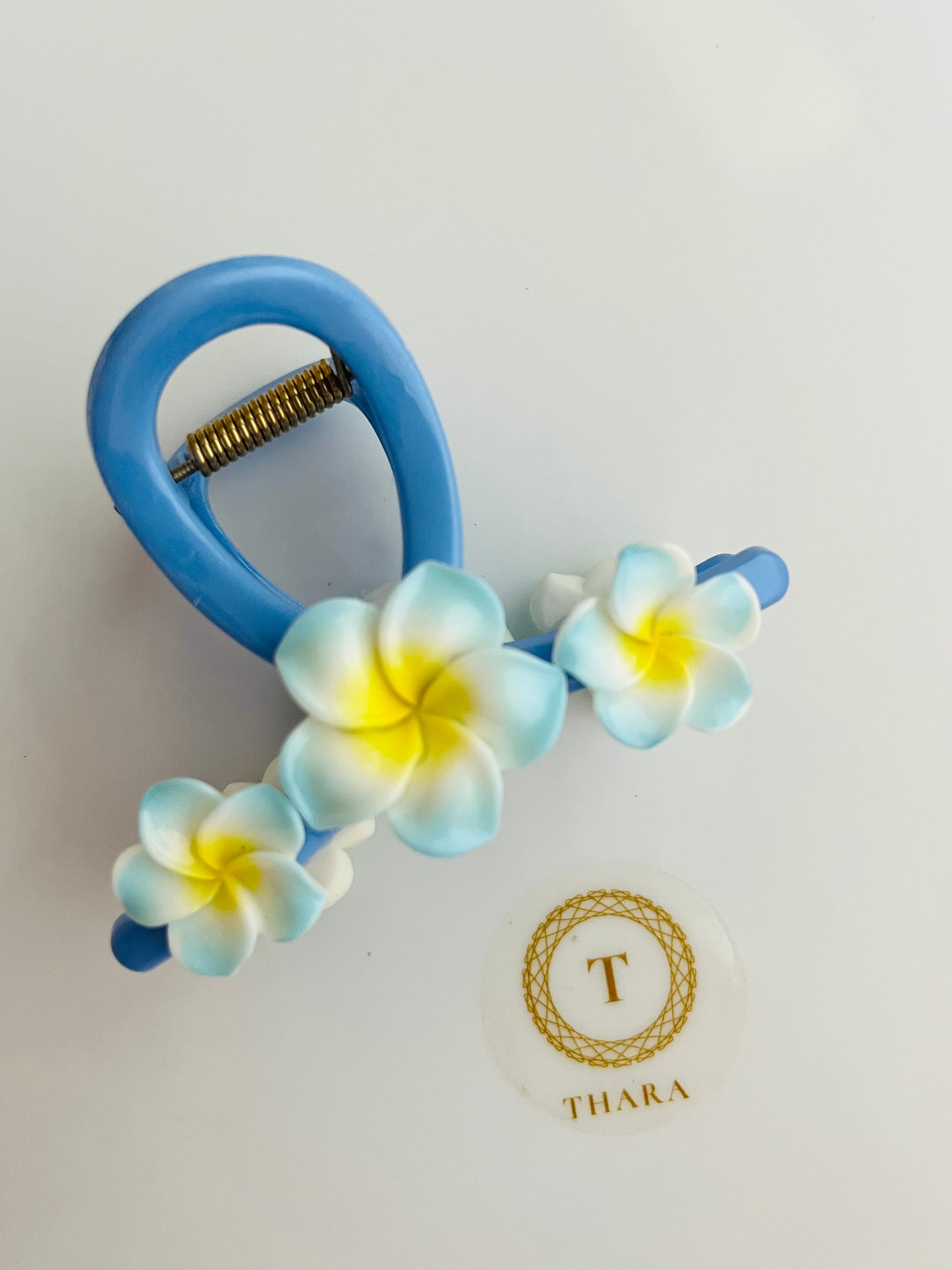 Colorful Plumeria Flower Hair Claw Clips