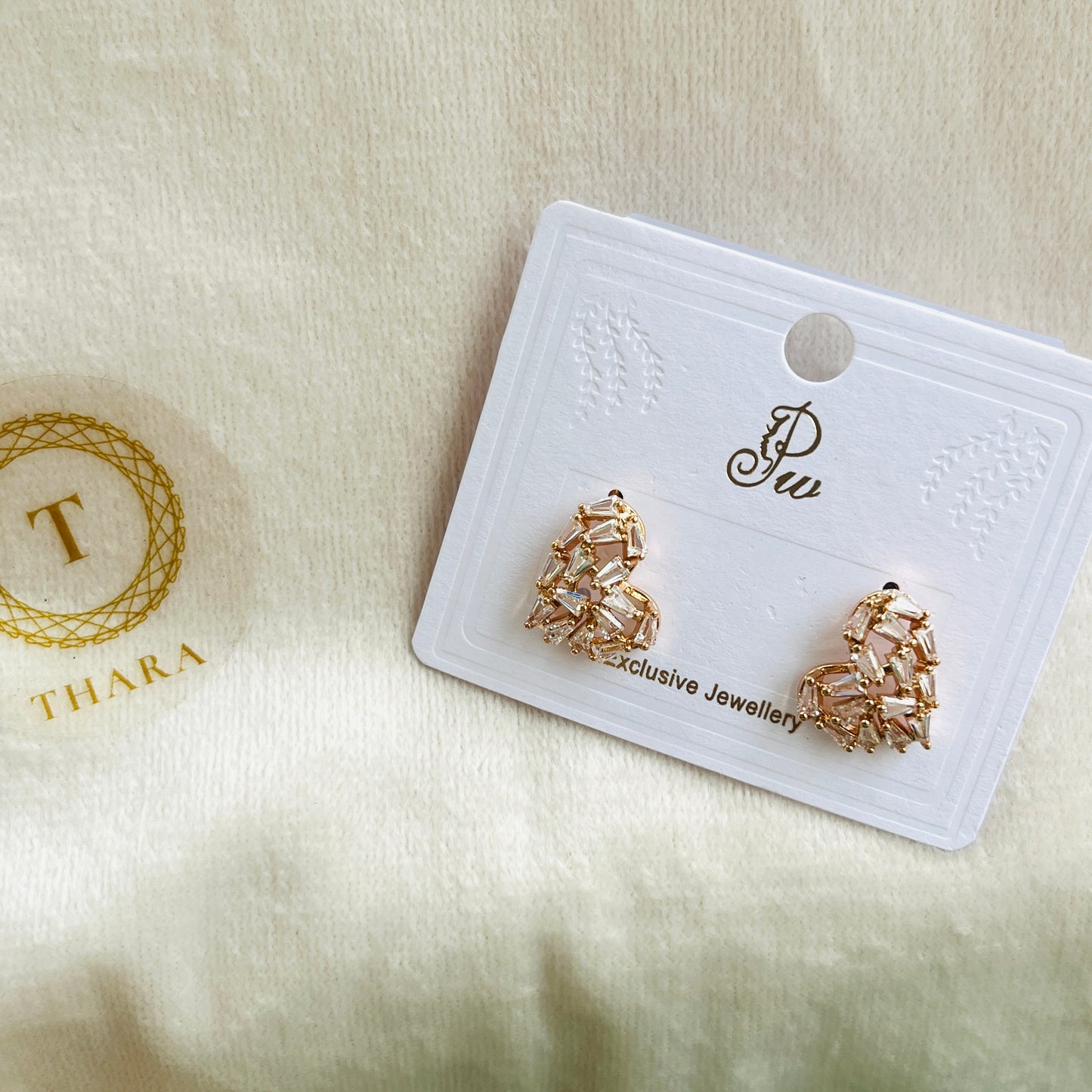 Heart shape Rose Gold Stud Earrings