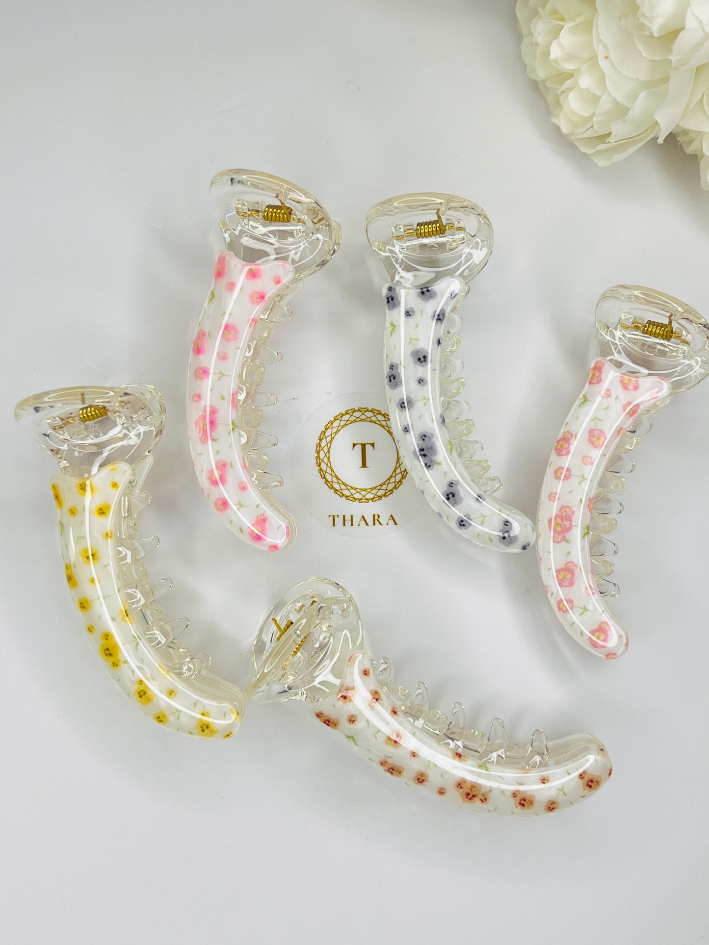 Floral printed Banana HairClip