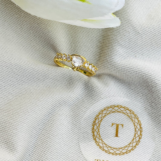 Single stone Lock Antitarnish Ring