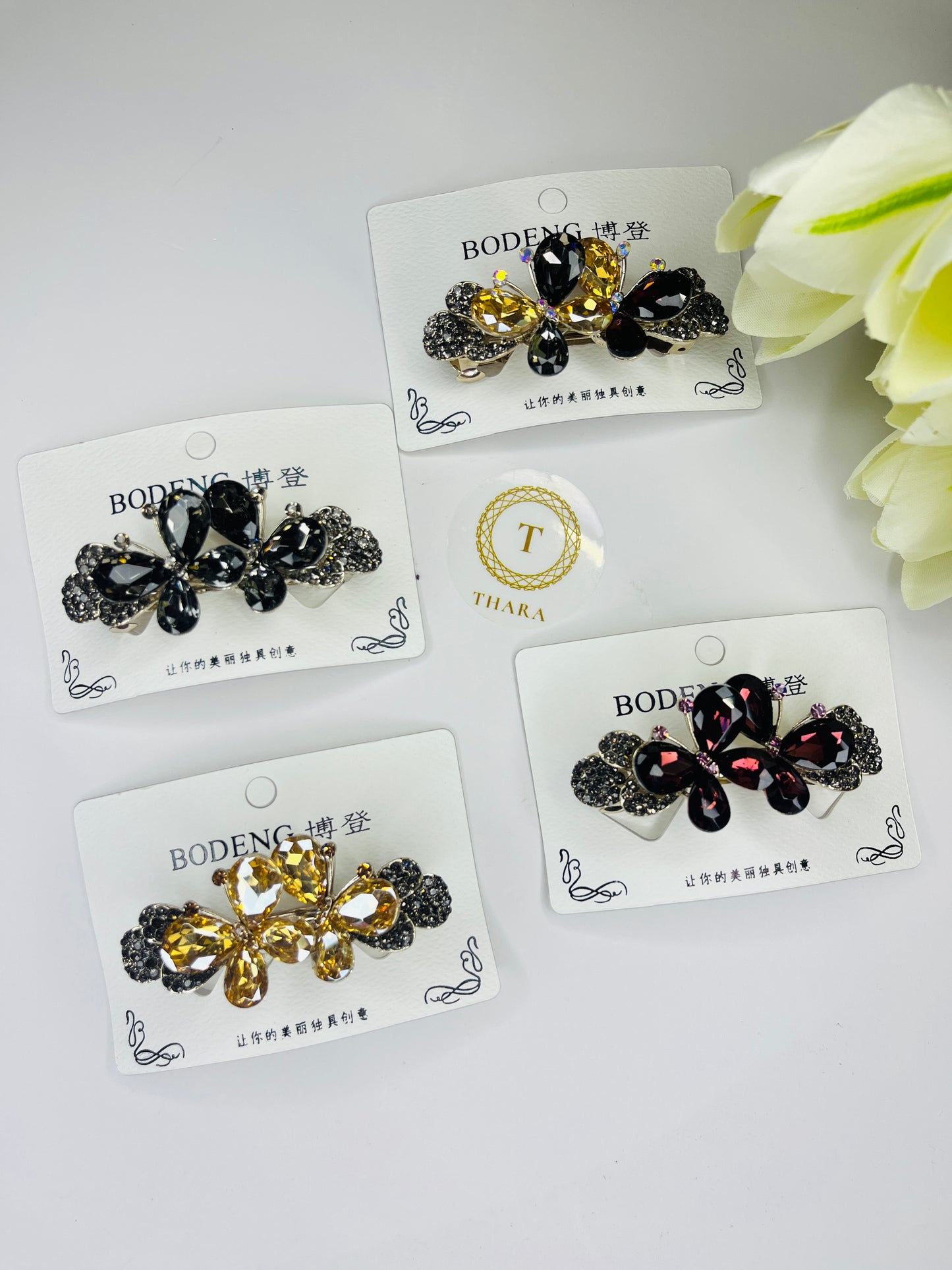 Gemstone Dual Butterfly Center Clip