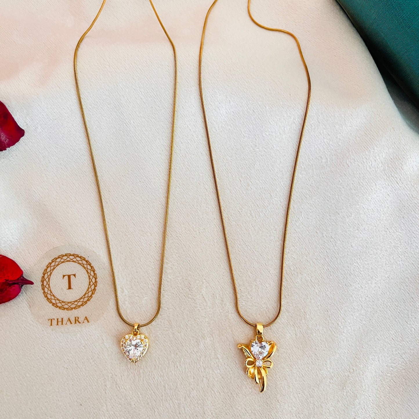 Sparkling Zircon Heart Pendant Antitarnish Chain
