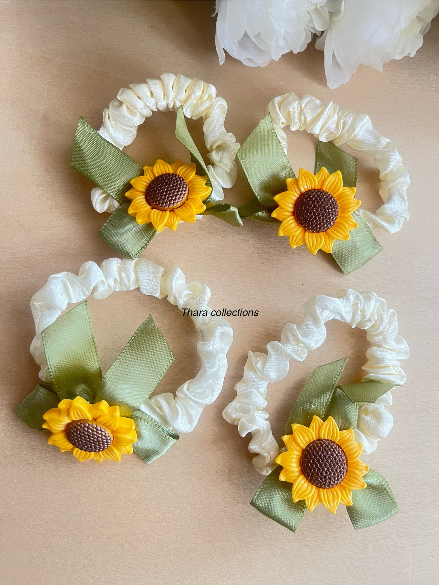 Mini Sunflower Charm Scrunchie